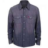 Camisa FLF Com Couro Xadrez Azul Indigo